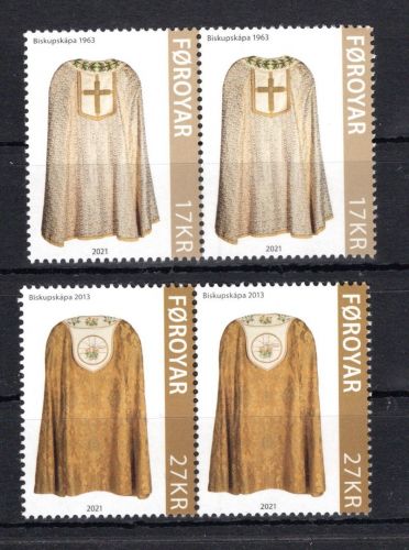 Färöer MiNr. 1026-1027 postfrisch als waag. Paare, Messgewänder