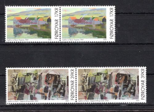 Färöer MiNr. 1024-1025 postfrisch als waag. Paare, Ingalvur av Reyni