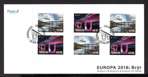 Färöer Markenheftchen mit MiNr. 926-927 Ersttagsbriefe/ FDC Brücken