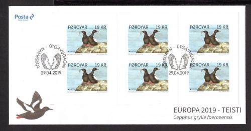 Färöer Markenheftchen mit MiNr. 957 Ersttagsbriefe/ FDC Vögel