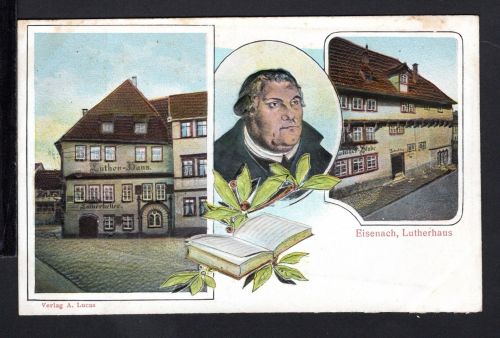 AK Eisenach Martin Luther und Lutherhaus, Reliefkarte