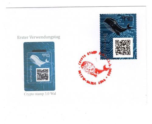 Österreich Cryp-stamp MiNr. 3591 ANK 7a Wal schwarz, Ersttagsbriefe/ FDC