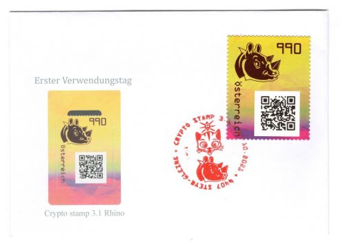 Österreich Cryp MiNr. 3616 ANK 8a Rhino schwarz STEYR Ersttagsbriefe/ FDC