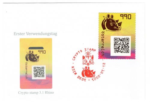Österreich Cryp MiNr. 3616 ANK 8a Rhino schwarz WIEN Ersttagsbriefe/ FDC