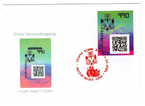 Österreich Cryp MiNr. 3615 ANK 9a Katze schwarz STEYR Ersttagsbriefe/ FDC