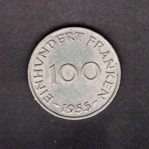 Saarland 1955 100 Franken