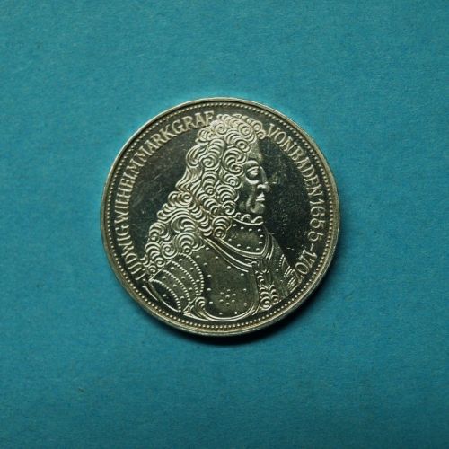 Bund 1955 5 DM Markgraf von Baden, Originalmünze!
