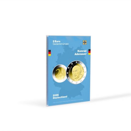 Leuchtturm Münzkarte für 5 dt. 2-Euro-Münzen „Konrad Adenauer“ 374372 Neu