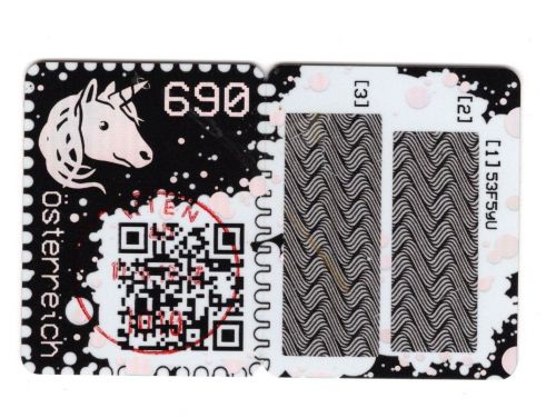 Österreich 2019 Cryp MiNr. 3470 / ANK 3491b Einhorn grün Ersttagsstempel