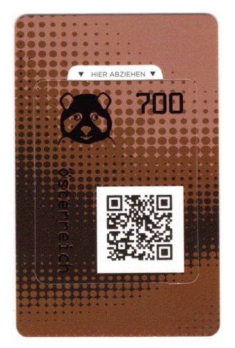 Österreich Cryp-stamp MiNr. 3538 ANK 3a Panda schwarz, postfrisch