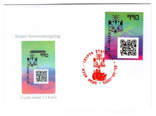 Österreich Cryp MiNr. 3615 ANK 9a Katze schwarz WIEN Ersttagsbriefe/ FDC