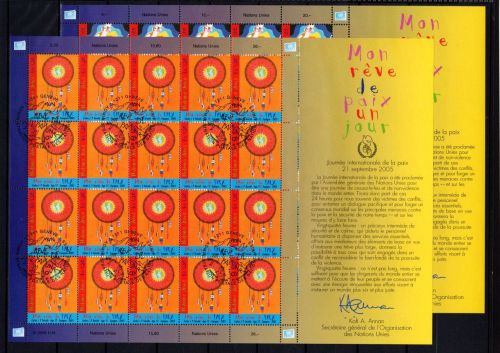 UNO Genf 20er Bögen MiNr. 526-527 ESst Weltfriedenstag