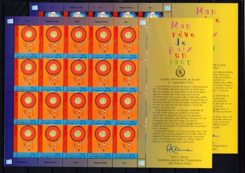 UNO Genf 20er Bögen MiNr. 526-527 postfrisch Weltfriedenstag