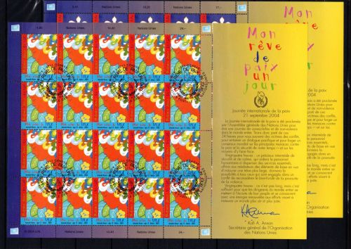 UNO Genf 20er Bögen MiNr. 503-504 ESst Weltfriedenstag