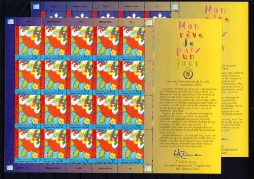 UNO Genf 20er Bögen MiNr. 503-504 postfrisch Weltfriedenstag