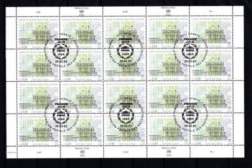 UNO Genf 20er Bogen MiNr. 465 ESst Haus der Parlamente