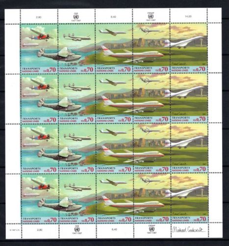 UNO Genf ZD-Bogen MiNr. 314-318 postfrisch Entwicklung des Verkehrswesens