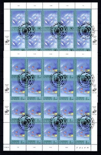 UNO Genf 20er Bögen MiNr. 350-351 ESst 50 Jahre Menschenrechte