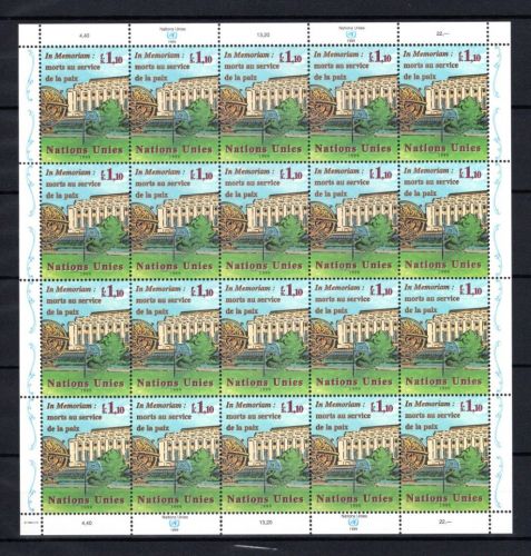 UNO Genf 20er Bogen MiNr. 380 postfrisch Dag-Hammerskjöl-Medaille