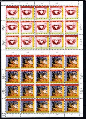 UNO Genf 20er Bögen MiNr. 413-414 postfrisch Ein Herz, eine Welt