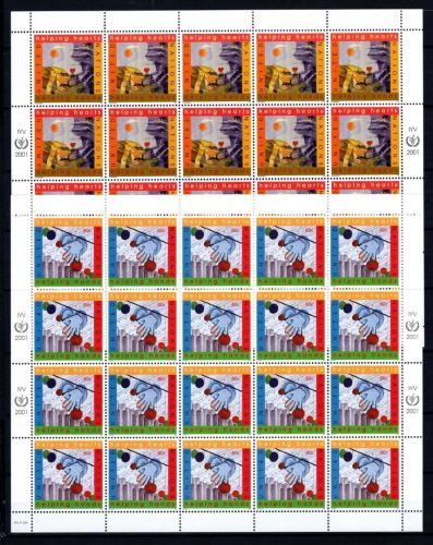 UNO New York 20er Bögen MiNr. 860-861 postfrisch Ein Herz, eine Welt