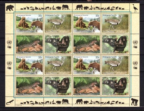 UNO New York ZD-Bogen MiNr. 831-834 postfrisch gefährdete Arten