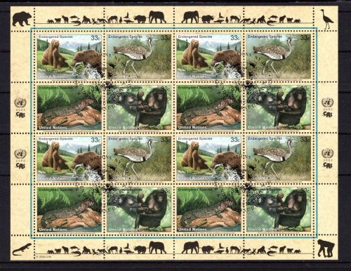 UNO New York ZD-Bogen MiNr. 831-834 ESst gefährdete Arten