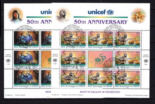 UNO New York ZD-Bogen MiNr. 720-721 ESst 50 Jahre UNICEF