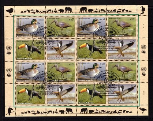 UNO Wien Kleinbogen MiNr. 389-392 ESst gefährdete Arten