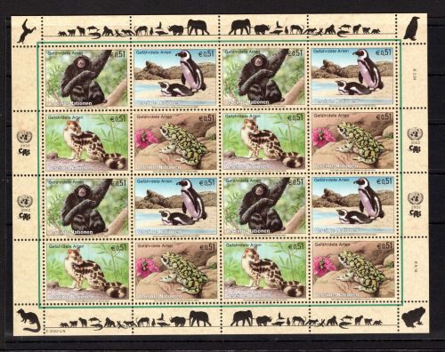 UNO Wien ZD-Bogen MiNr. 363-366 postfrisch gefährdete Arten