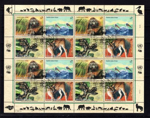 UNO Wien ZD-Bogen MiNr. 287-290 ESst gefährdete Arten