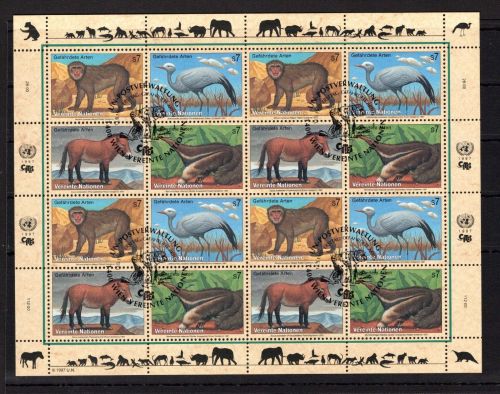 UNO Wien ZD-Bogen MiNr. 222-223 ESst gefährdete Arten