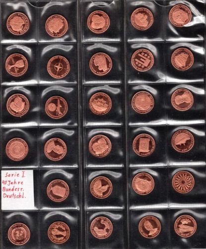 Deutschland > 170 Medaillen "Sammelpfennige" 40 Jahre BRD im Binder PP