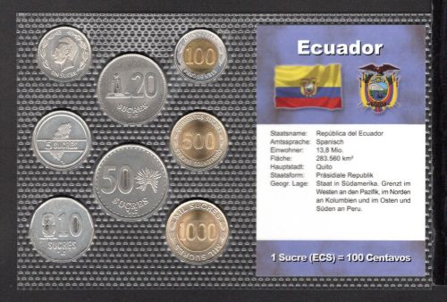Ecuador KMS verschiedene Prägejahre im Blister ST