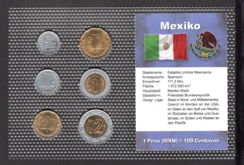 Mexiko KMS verschiedene Prägejahre im Blister ST