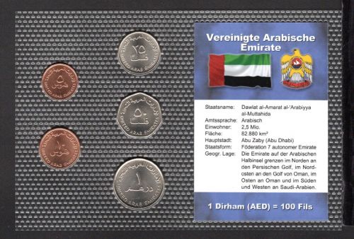 Ver. Arabische Emirate KMS verschiedene Prägejahre im Blister ST