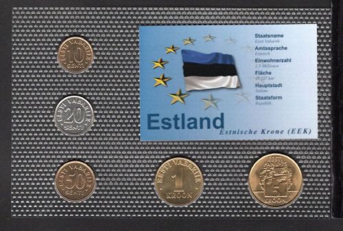 Estland KMS verschiedene Prägejahre im Blister ST