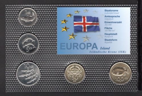 Island KMS verschiedene Prägejahre im Blister ST