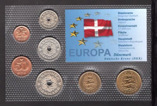 Dänemark KMS verschiedene Prägejahre im Blister ST