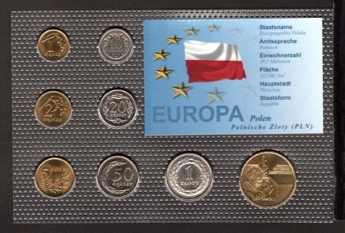 Polen KMS verschiedene Prägejahre im Blister ST