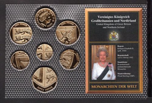 Großbritannien 2008 KMS vergoldet im Blister ST