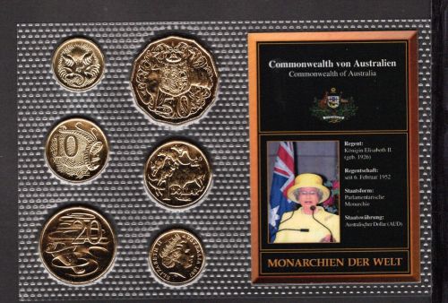 Australian KMS vergoldet verschiedene Prägejahre im Blister ST