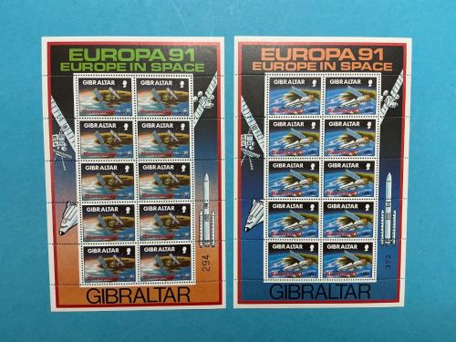 Gibraltar Kleinbogensatz MiNr. 613-614 Weltraumflüge postfrisch Cept 1991