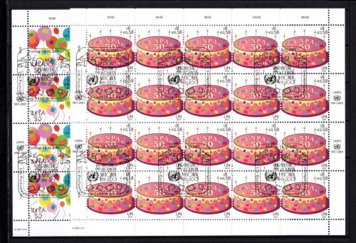 UNO Wien 20er Bögen MiNr. 342-343 ESst 50 Jahre Postverwaltung