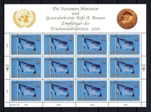 UNO Wien Kleinbogen MiNr. 350 postfrisch Friedensnobelpreis