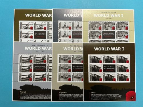 Gibraltar Kleinbogensatz MiNr. 1669-1674 World War I postfrisch Krieg