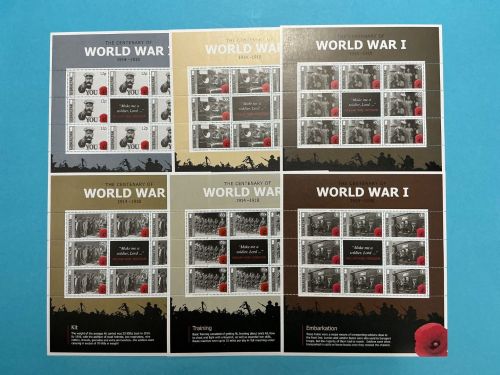 Gibraltar Kleinbogensatz MiNr. 1600-1605 World War I postfrisch Krieg