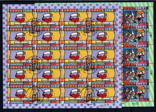 UNO New York 20er Bögen MiNr. 828-829 ESst Bildung