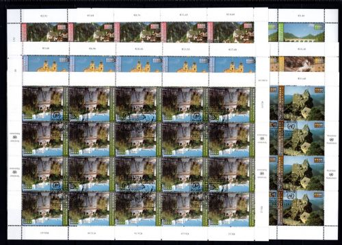 UNO Wien 20er Bögen MiNr. 351-356 ESst Freimarken Welterbe