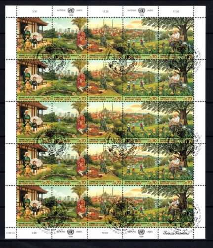 UNO Genf ZD-Bogen MiNr. 282-296 Ersttagssonderstempel Habitat II